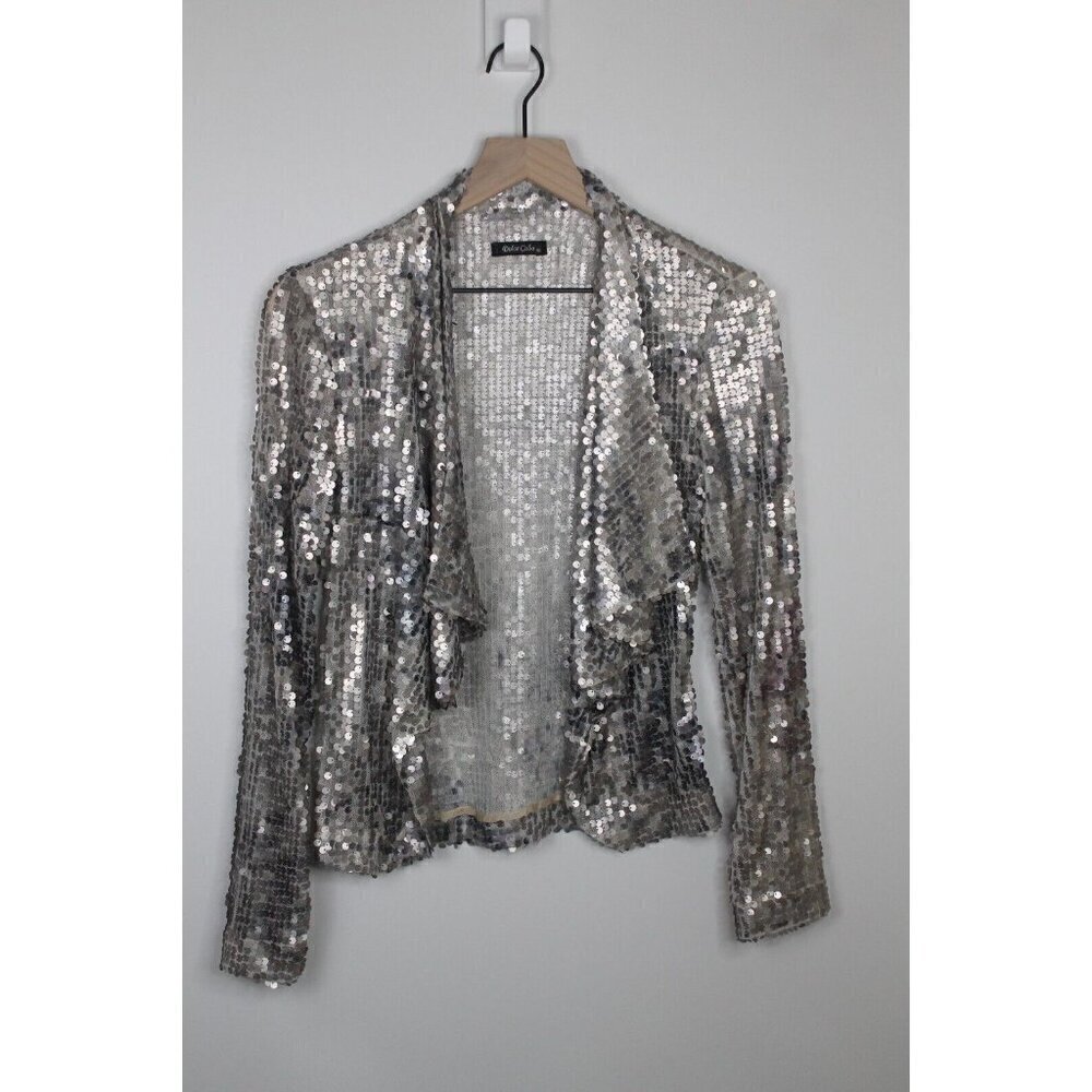 Dolce Cabo Sequin Jacket for Women Gunmetal Gray Size Small NWOT SZ S